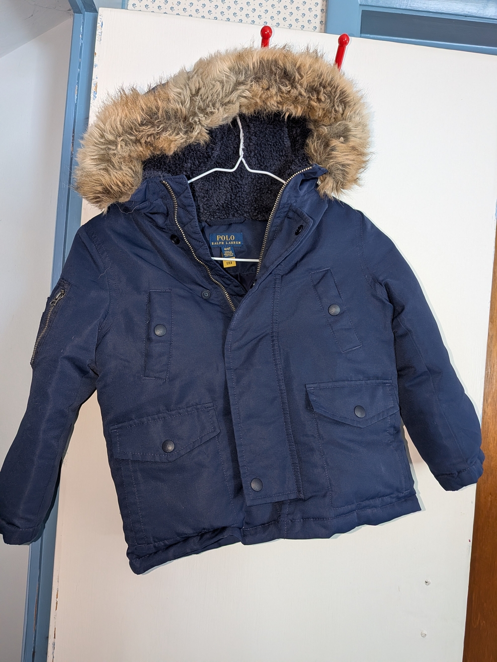 Polo Ralph Lauren Boys Faux-Fur-Trim Down Parka Boys 4T Blue